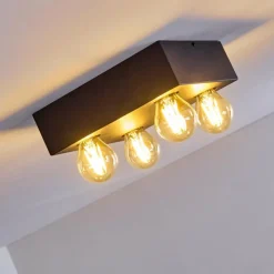 Lampes Vintages & Rétros-hofstein Plafonnier Fria Noir, 4 lumières