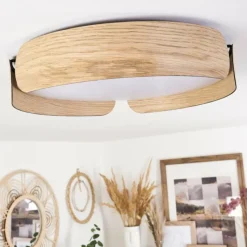 hofstein Plafonnier Fuscado LED Couleur bois, 1 lumière