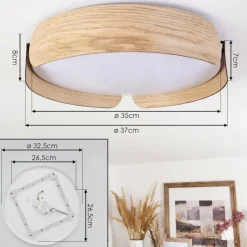 hofstein Plafonnier Fuscado LED Couleur bois, 1 lumière