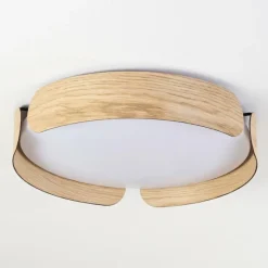 hofstein Plafonnier Fuscado LED Couleur bois, 1 lumière