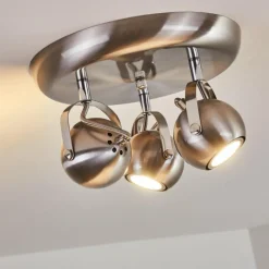 hofstein Plafonnier Gadmen Nickel mat, 3 lumières