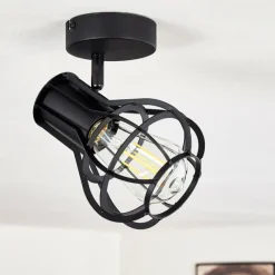 Luminaires Rustiques-hofstein Plafonnier Gainesville Noir, 1 lumière