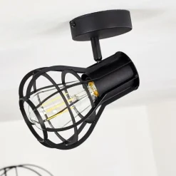 Luminaires Rustiques-hofstein Plafonnier Gainesville Noir, 1 lumière