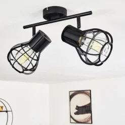 Luminaires Rustiques-hofstein Plafonnier Gainesville Noir, 2 lumières