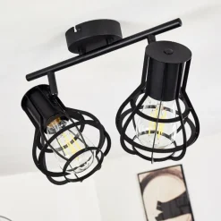 Luminaires Rustiques-hofstein Plafonnier Gainesville Noir, 2 lumières