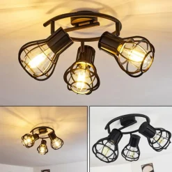 hofstein Plafonnier Gainesville Noir, 3 lumières