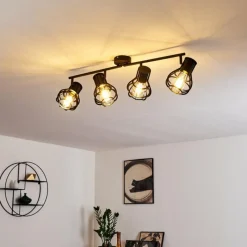 hofstein Plafonnier Gainesville Noir, 4 lumières