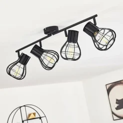 hofstein Plafonnier Gainesville Noir, 4 lumières