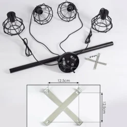 Lampes Vintages & Rétros-hofstein Plafonnier Gainsville Noir, 4 lumières