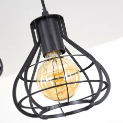 Lampes Vintages & Rétros-hofstein Plafonnier Gainsville Noir, 7 lumières