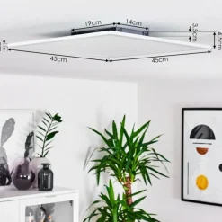 hofstein Plafonnier Gallitos LED Blanc, 1 lumière, Télécommandes, Changeur de couleurs