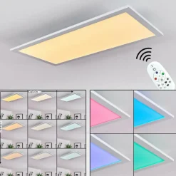 hofstein Plafonnier Gallitos LED Blanc, 1 lumière, Télécommandes, Changeur de couleurs