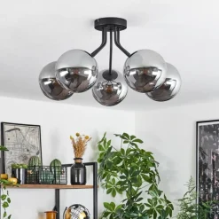 hofstein Plafonnier Gastor Noir, 5 lumières