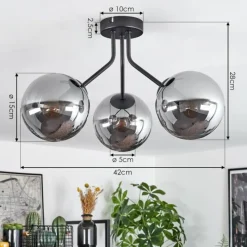 hofstein Plafonnier Gastor Noir, 3 lumières