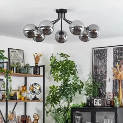 hofstein Plafonnier Gastor Noir, 7 lumières