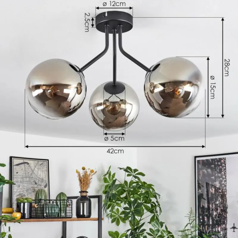 hofstein Plafonnier Gastor Noir, 3 lumières