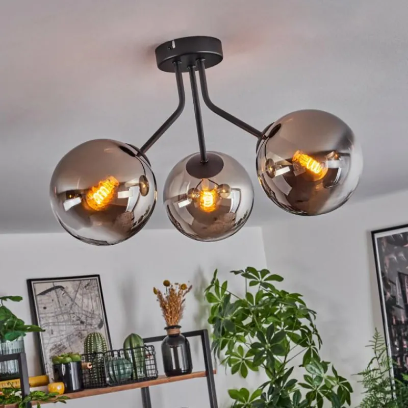 hofstein Plafonnier Gastor Noir, 3 lumières