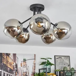 hofstein Plafonnier Gastor Noir, 5 lumières