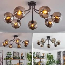 hofstein Plafonnier Gastor Noir, 7 lumières