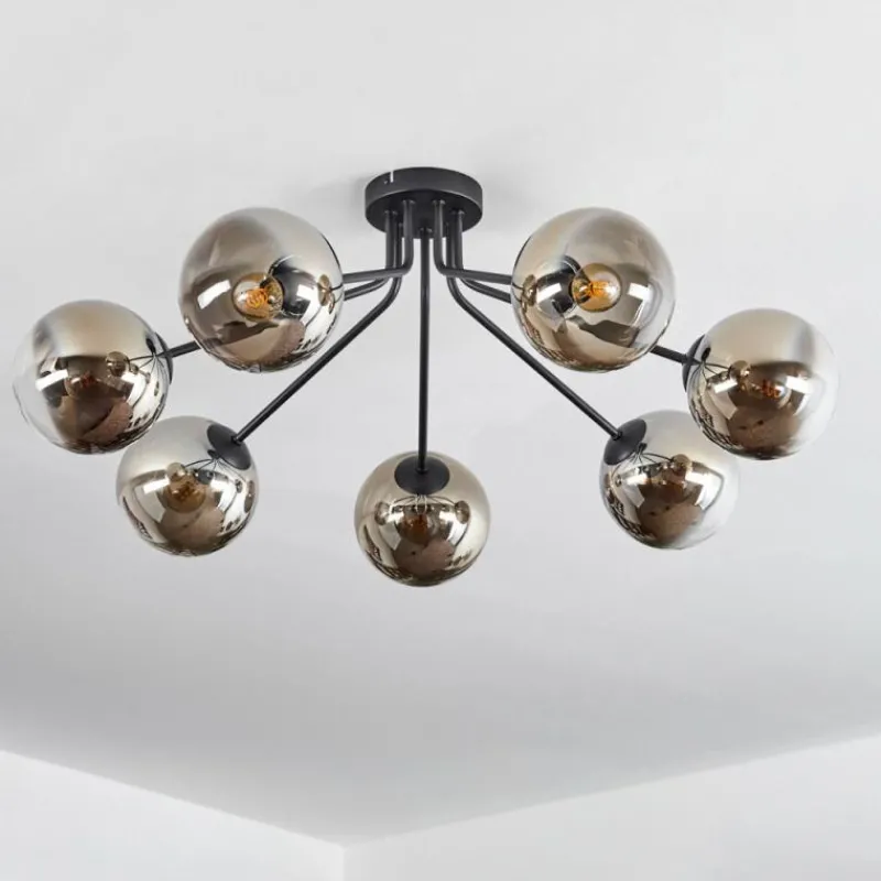 hofstein Plafonnier Gastor Noir, 7 lumières