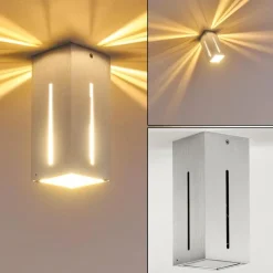 hofstein Plafonnier Gempen Acier brossé, 1 lumière