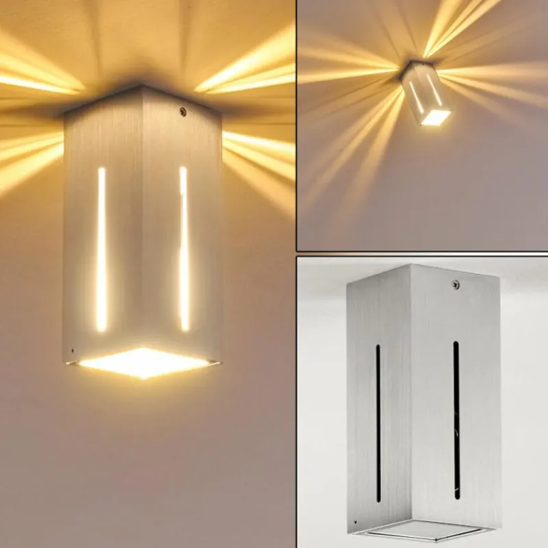 hofstein Plafonnier Gempen Acier brossé, 1 lumière