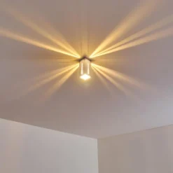 hofstein Plafonnier Gempen Acier brossé, 1 lumière