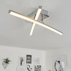 hofstein Plafonnier Georgina LED Chrome, 2 lumières* Éclairage Led