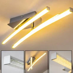 hofstein Plafonnier Georgina LED Chrome, 2 lumières