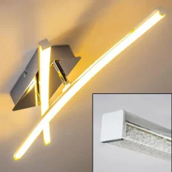 hofstein Plafonnier Georgina LED Chrome, 2 lumières