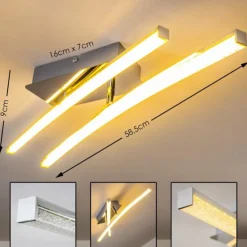 hofstein Plafonnier Georgina LED Chrome, 2 lumières