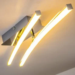 hofstein Plafonnier Georgina LED Chrome, 2 lumières