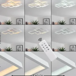 hofstein Plafonnier Ghana LED Blanc, 4 lumières, Télécommandes, Changeur de couleurs