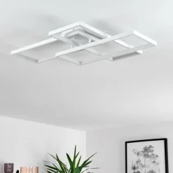 hofstein Plafonnier Ghana LED Blanc, 4 lumières, Télécommandes, Changeur de couleurs