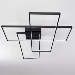 hofstein Plafonnier Ghana LED Noir, 1 lumière, Télécommandes