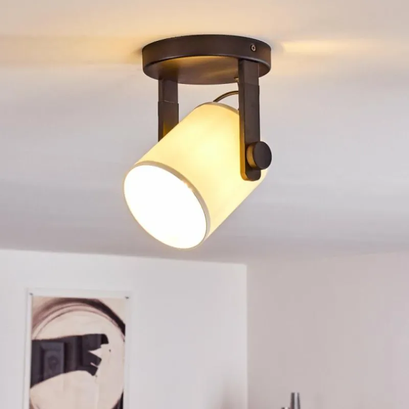 Lampes En Tissu-hofstein Plafonnier Gibraltar Noir, 1 lumière