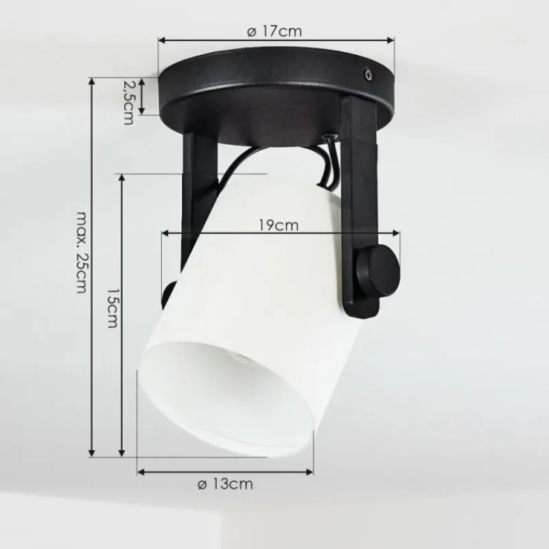 Lampes En Tissu-hofstein Plafonnier Gibraltar Noir, 1 lumière