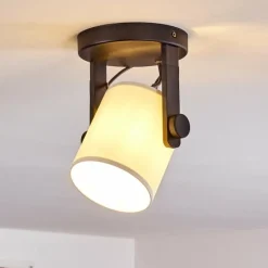 Lampes En Tissu-hofstein Plafonnier Gibraltar Noir, 1 lumière