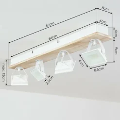 Luminaires Scandinaves-hofstein Plafonnier Giresta LED Blanc, 4 lumières