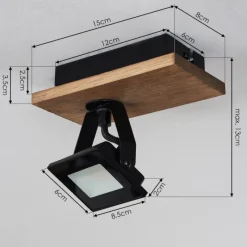 Luminaires Scandinaves-hofstein Plafonnier Giresta LED Brun, Noir, 1 lumière