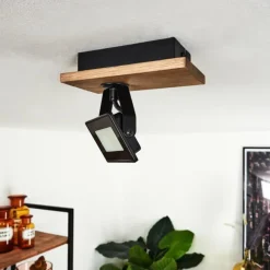 Luminaires Scandinaves-hofstein Plafonnier Giresta LED Brun, Noir, 1 lumière