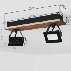 Luminaires Scandinaves-hofstein Plafonnier Giresta LED Brun, Noir, 2 lumières