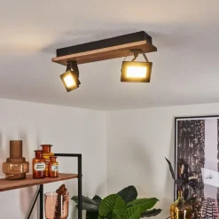 Luminaires Scandinaves-hofstein Plafonnier Giresta LED Brun, Noir, 2 lumières