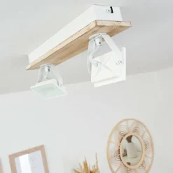 Luminaires Scandinaves-hofstein Plafonnier Giresta LED Écru, Blanc, 2 lumières