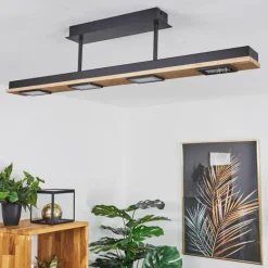 hofstein Plafonnier Giresta LED Noir, 4 lumières