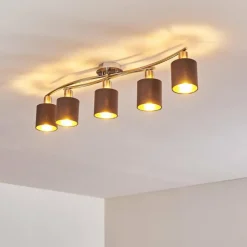 Lampes En Tissu-hofstein Plafonnier Glane Nickel mat, 5 lumières