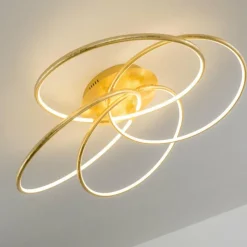 Lampes Dorées-hofstein Plafonnier Glen LED Or, 1 lumière, Télécommandes