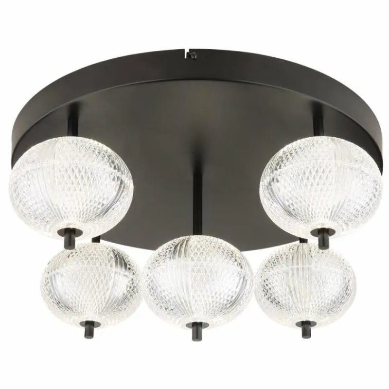 Luminaires Globo Lighting Plafonnier Globo AIDA LED Noir, 5 lumières* Éclairage Led