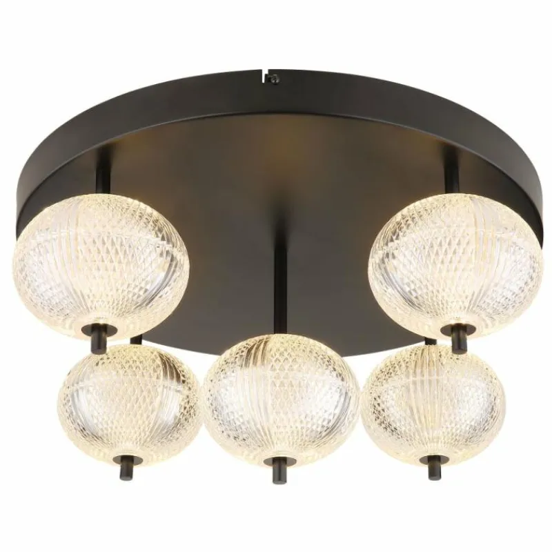 Luminaires Globo Lighting Plafonnier Globo AIDA LED Noir, 5 lumières* Éclairage Led