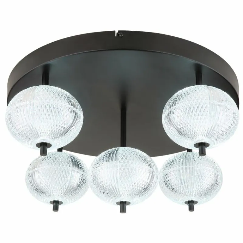Luminaires Globo Lighting Plafonnier Globo AIDA LED Noir, 5 lumières* Éclairage Led